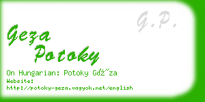 geza potoky business card